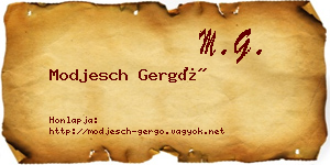 Modjesch Gergő névjegykártya